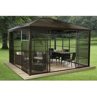 Pavillon Castel 12x14 bronze 362 x 427 x 296 cm (l x b x h) Aluminium - Sojag von SOJAG