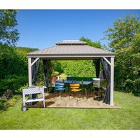 Pavillon Messina 12x16 champagner 363 x 483 x 307 cm (l x b x h) Aluminium - Sojag von SOJAG