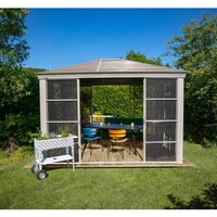 Pavillon Striano 12x14 champagner 362 x 427 x 296 cm (l x b x h) Aluminium - Sojag von SOJAG