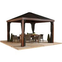 SOJAG Pavillon, quadratisch, BxHxT: 363 x 310 x 363 cm - braun von SOJAG