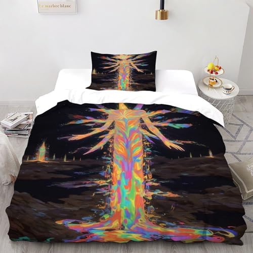 SOJFGSNAJ Alte Kreaturen Bettbezug Damen Kinder Mädchen Wendebettwäsche Für Einzelbett - Bettbezug Mit Reißverschluss Und 2 Kissenbezug Double（200x200cm） von SOJFGSNAJ