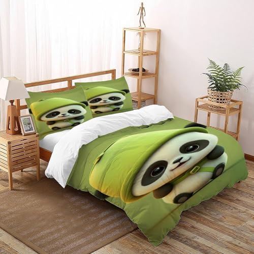 SOJFGSNAJ Autotoon Panda Bettdeckenbezug Für Allergiker - Bettbezug -Bettdeckenbezug Set Mit Reißverschluss King（220x240cm） von SOJFGSNAJ