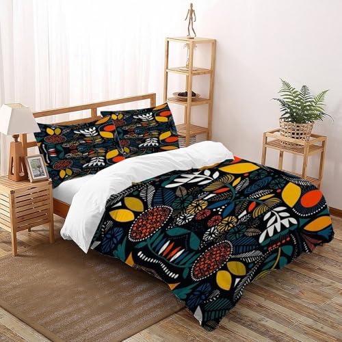 SOJFGSNAJ Blatt Totem Bettbezug Damen Kinder Mädchen Wendebettwäsche Für Einzelbett Bettwäsche Aus Microfaser Bettbezug Mit Kissenbezug Super King（260x220cm） von SOJFGSNAJ