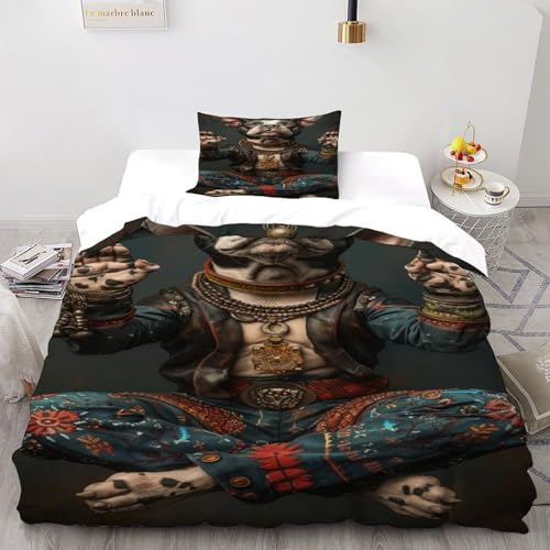 SOJFGSNAJ Cooler Hund Bettbezug Damen Kinder Mädchen Wendebettwäsche Für Einzelbett - Bettbezug -Bettdeckenbezug Set Mit Reißverschluss Double（200x200cm） von SOJFGSNAJ