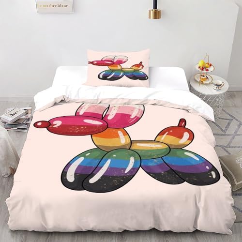 SOJFGSNAJ Farbe Ballon Bettwäsche Damen Kinder Mädchen Wendebettwäsche Für Einzelbett - Bettbezug -Bettdeckenbezug Set Mit Reißverschluss Double（200x200cm） von SOJFGSNAJ