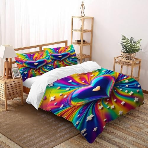 SOJFGSNAJ Liebe Totem Bettbezug Damen Kinder Mädchen Wendebettwäsche Für Einzelbett - Bettbezug Mit Reißverschluss Und 2 Kissenbezug Super King（260x220cm） von SOJFGSNAJ