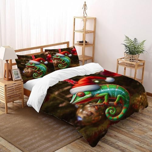 SOJFGSNAJ Red Hat Lizard Bettwäsche Damen Kinder Mädchen Wendebettwäsche Für Einzelbett - Bettbezug -Bettdeckenbezug Set Mit Reißverschluss King（220x240cm） von SOJFGSNAJ