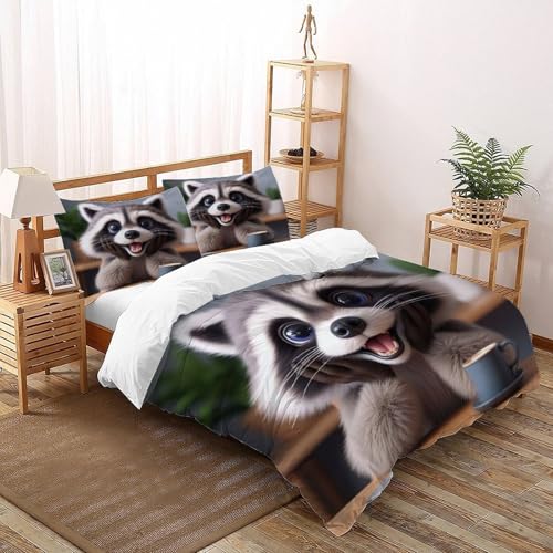 SOJFGSNAJ Roter Panda Bettdeckenbezug Für Allergiker Bettwäsche Aus Microfaser - Bettbezug 1er + Kissenbezug 2er, Mit Reißverschlus Super King（260x220cm） von SOJFGSNAJ