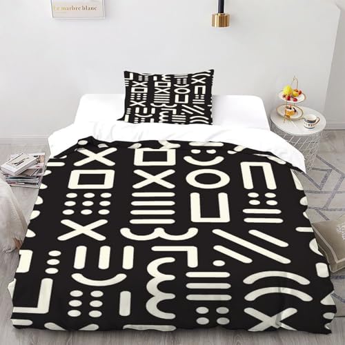 SOJFGSNAJ Seltsames Text Totem Bettwäsche Set Damen Kinder Mädchen Wendebettwäsche Für Einzelbett - Bettbezug -Bettdeckenbezug Set Mit Reißverschluss Double（200x200cm） von SOJFGSNAJ