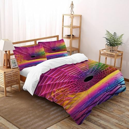 SOJFGSNAJ Spinnenweb Bettwäsche Set Damen Kinder Mädchen Wendebettwäsche Für Einzelbett Bettwäsche Aus Microfaser Bettbezug Mit Kissenbezug King（220x240cm） von SOJFGSNAJ