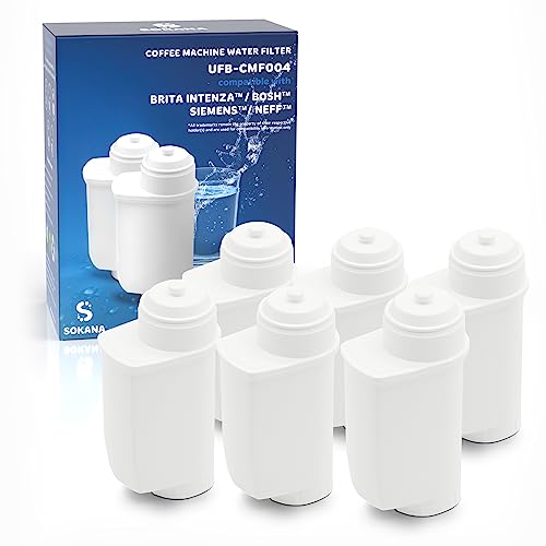 SOKANA 6 Kompatibel mit Brita Intenza Wasserfilter Kartuschen TZ70003 TCZ7003 TZ70033 Ersätz für Kaffeevollautomat Siemens EQ Bosch von SOKANA