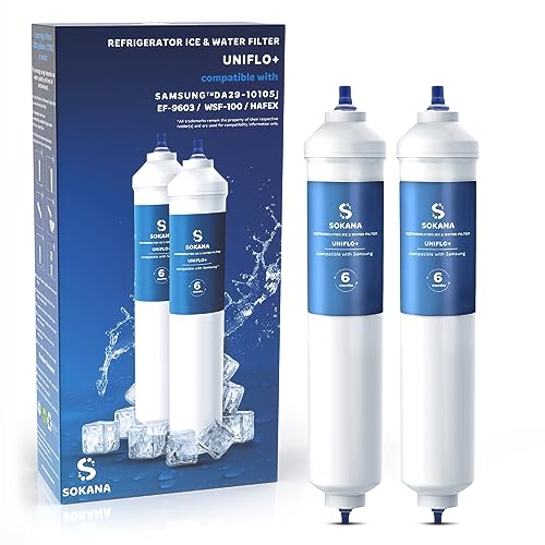 SOKANA 2 Kompatibel mit Samsung Filter Kühlschrank Side by Side Ersätz für Samsung Wasserfilter DA29-10105J LG Wasserfilter HAFEX/EXP | TÜV SÜD Zertifikat von SOKANA
