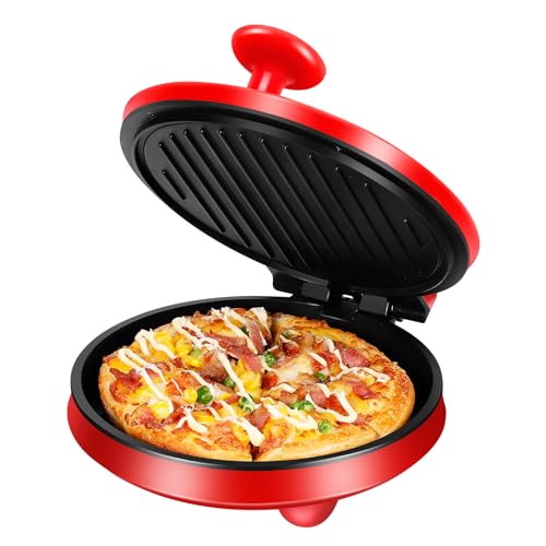 SOKANY Elektrischer Pizzaofen | Elektrischer Pizzabäcker,Pizzaofen für Zuhause,220 °C, 1000 Wat,Platte aus feuerfestem Stein mit 23 cm.Rot-08013 von SOKANY