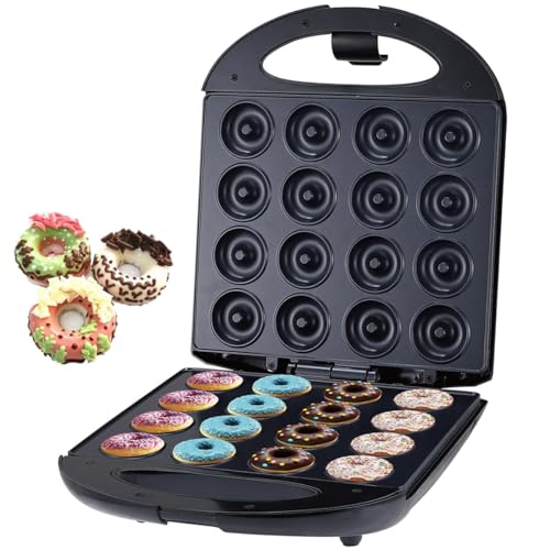 SOKANY SK-08002 1400W Donut Maker, Mini-Donut-Maker für 16 Mini-Donuts, Antihaftbeschichtung, Automatische Temperaturregelung, BPA-frei von SOKANY