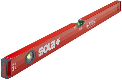 SOLA BIGX 80 - Wasserwage 80 cm - patentierte SOLA-FOCUS Libelle - mit schockabsorbierenden Endkappen von Sola