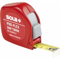 Sola - Pro-Flex Roll-Maßband Rollmeter 5m mit EG-Prüfzeichen-Genauigkeit 2 rot von SOLA