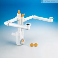 Raumsparsiphon für Küchenspüle mit 2 Becken / Doppelspüle – EXTRA SLIM von Lira
