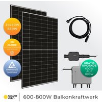 Solar Allin - 880Wp/800W Balkonkraftwerk, Bifaziale Glas-Glas Module ja Solar, Steckerfertig konfiguriert, wifi, Deye von SOLAR ALLIN
