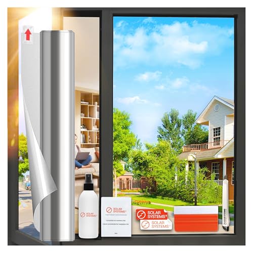 SOLAR SYSTEMS - Fensterfolie Sonnenschutz - Sonnenschutzfolie Fenster Außen - mit Sichtschutz, Selbstklebend - Hitzeschutz, Sonnenschutz, UV Schutzfolie, Isolierfolie - 75x400cm von SOLAR SYSTEMS