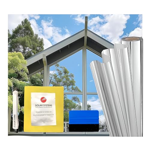 Solar Systems Fensterfolie Sonnenschutzfolie Spiegelfolie Innen Selbstklebend mit Installationsset (76cm x 200cm) von SOLAR SYSTEMS