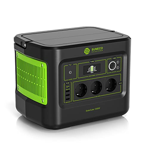 SOLARCUBE Tragbare Powerstation | 896Wh MaxAkku | LiFePO4-Batterie | bis zu 2000W Spitzenleistung | 3000+ Ladezyklen | 230V Steckdose | USB-C | Balkonkraftwerk | Solargenerator & Stromspeicher von SOLARCUBE