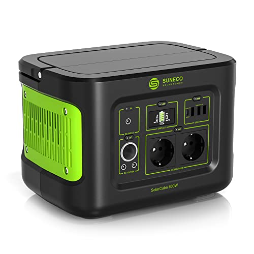 SOLARCUBE Tragbare Powerstation | 448Wh MaxAkku | LiFePO4-Batterie | bis zu 1000W Spitzenleistung | 3000+ Ladezyklen | 230V Steckdose | USB-C | Balkonkraftwerk | Solargenerator & Stromspeicher von SOLARCUBE