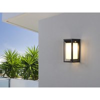 LED-Solar-Wandleuchte für den Außenbereich - 15 cm x 30 cm - Metall - Schwarz - FOZZANO von SOLARGEO