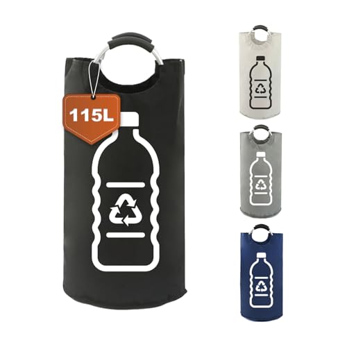 SOLARLAB Faltbarer pfandflaschen sammelbehälter - Großer Schwarz pfandbehälter - wasserdichter pfandflaschen organizer, 600D Oxford Stoff leergut sammelbehälter von SOLARLAB