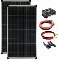 Komplettset 2x140 Watt Solarmodul 20A Laderegler Kabel Stecker Solar Photovoltaik Inselanlage von SOLARTRONICS