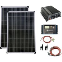 SET 2x100W Poly Solar Modul 20A Laderegler gelb Spannungswandler NM1000 1000W Kabel Stecker von SOLARTRONICS