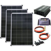 Set 3x100W Poly Solar Modul 20A Laderegler gelb Spannungswandler NM1500 1500W mod Kabel Stecker von SOLARTRONICS