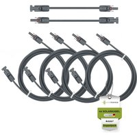 Solartronics - Solarkabel Doppelpack 4x PV-Kabel 4mm² H1Z2Z2-K Schwarz & Schwarz mit Solarstecker 4x 1m 4mm² von SOLARTRONICS