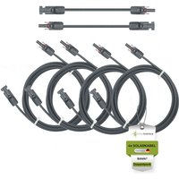 Solartronics - Solarkabel Doppelpack 4x PV-Kabel 6mm² H1Z2Z2-K Schwarz & Schwarz mit Solarstecker 4x 1m 6mm² von SOLARTRONICS