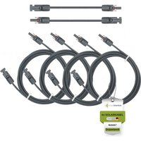 Solartronics - Solarkabel Doppelpack 4x PV-Kabel 4mm² H1Z2Z2-K Schwarz & Schwarz mit Solarstecker 4 x 12m - 4mm² von SOLARTRONICS
