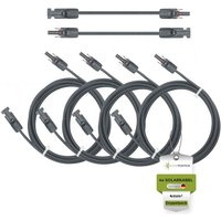 Solartronics - Solarkabel Doppelpack 4x PV-Kabel 4mm² H1Z2Z2-K Schwarz & Schwarz mit Solarstecker 4 x 9m - 4mm² von SOLARTRONICS
