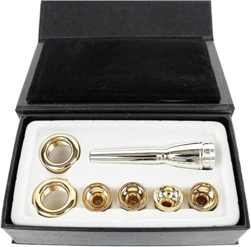 1 Set 2C 3C 2B 3B Mundstück for Bb-Trompete Messing vergoldet EIN Mehrzweck-T-Adapter Professional (Color : Gold, Größe : 2C 3C 2B 3B) von SOLBUM