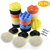 Autopolierschwamm, Polierschwamm-Set mit M10-Bohrschrauberadapter, Set mit 25 Polierpads, Wollhaarentfernungspads für Poliermaschinen von SOLEIL