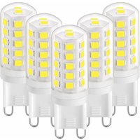 G9 3W LED-Lampe, Kaltweiß 6000K, 420LM, entspricht einer 28W 40W Halogenlampe, Wechselstrom 220-240V, 5er-Pack [Energieklasse E] von SOLEIL