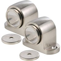 Soleil - Magnetischer Türstopper aus Legierung mit Fangschraubenhalterung, Feldbefestigung, Drahtzieh-Finish (2er-Pack) von SOLEIL