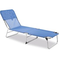 Solenny - Gartenliegestuhl 3 Beine ohne Federn 190x61x30 cm Blau von SOLENNY