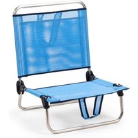 Solenny - Strandklappstuhl mit Niedriger Rückenlehne, Tasche und Handgriffen 54x50x63 cm Blau von SOLENNY
