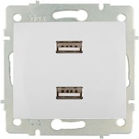EDM - Doppel-USB-Ladegerät 230 v, 5 v, 4200 mA, weiß, Unterputzmontage ERP2USB E3/42923 Platte von SOLERA