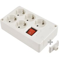 Zweipoliger Sockel mit 5 Steckdosen und seitlichem t/t 16 a 250 v weiß beleuchtetem Schalter E3/41221 Platte Zweipoliger Sockel mit 5 Steckdosen und seitlichem t/t 16 a 250 v weiß beleuchtetem Schalter E3/41221 Platte von SOLERA