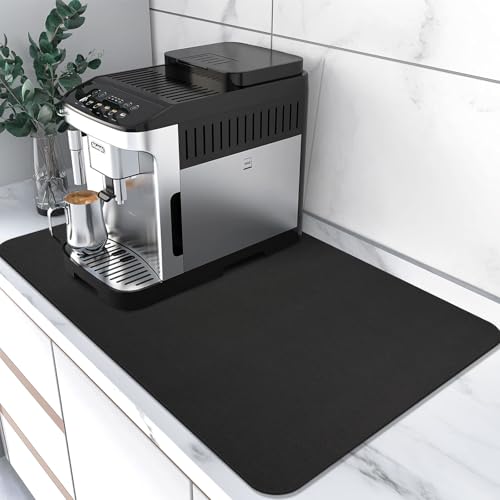 Kaffeematte Super saugfähige Trocknungsmatte Kaffeebar-Zubehör Passt mit wasserfester Gummirückseite Passt unter Coffee Mat von SOLIC