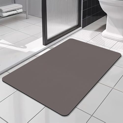 SOLIC Badematte Rutschfester Superabsorbierende Badezimmerteppich, schnelltrocknende Badvorleger, Saugfähige Badvorleger,Duschvorleger für Dusche, Badewannen und Badezimmer (Dark Beige, 60x150cm) von SOLIC