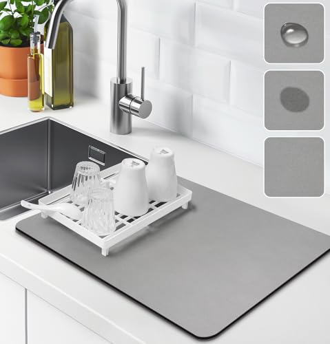saugfähige Abtropfmatte, Schnelltrocknend Abtropfmatte Abtropfmatte Geschirr Abtropfmatte Geschirr Kaffeemaschine Matte Kaffeematte Abtropfmatte, für Kaffeemaschinen, Küchen mat dish drying mat von SOLIC