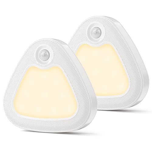 SOLIDEE LED Nachtlicht mit Bewegungsmelder & Dämmerungssensor 3200k (Warmweiß) Triangle Schrankbeleuchtung Lampe für Kinderzimmer Schlafzimmer Gang Toilette (2 Stück) von SOLIDEE