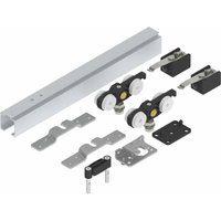 80 'wt' Schiebetür-Beschlag Flügelb. 500-700 mm, Tragkraft 80kg inkl. Laufschiene, silber eloxiert - Solido von SOLIDO