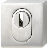 Kernziehschutz Rosette PZ Edelstahl ø 52x12mm außen eckig - Zylinderrosette RC2 nach EN1906, matt von SOLIDO