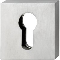 Rosette PZ Edelstahl ø 52x12mm außen eckig - Zylinderrosette RC2 nach EN1906, matt von SOLIDO